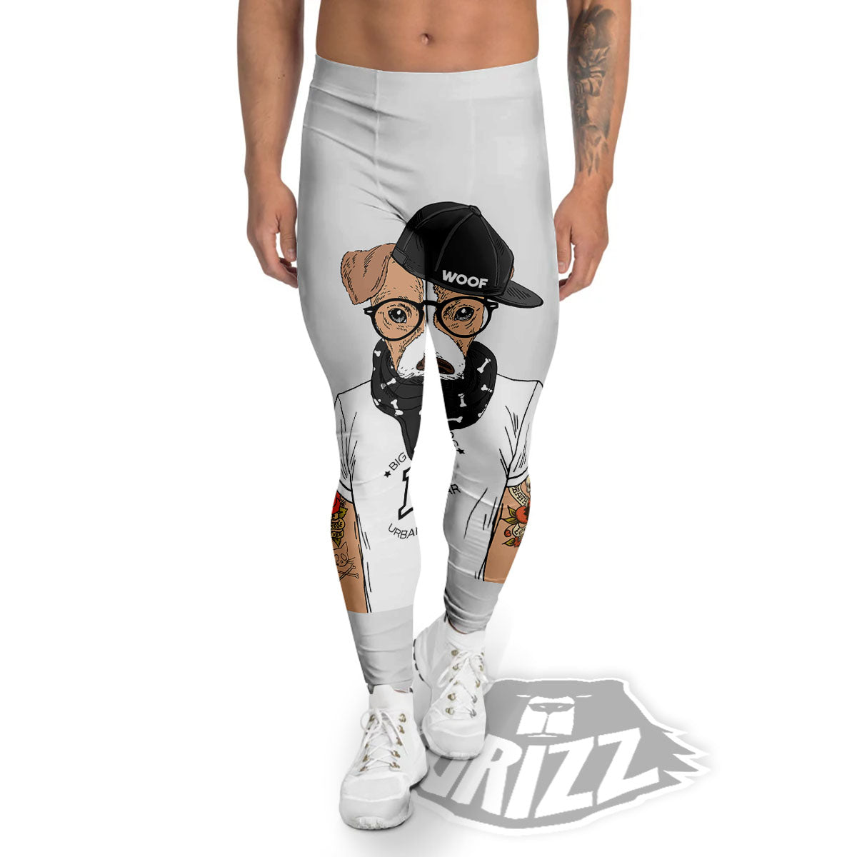 Jack Russell Terrier Hipster Print Men's Leggings-grizzshop