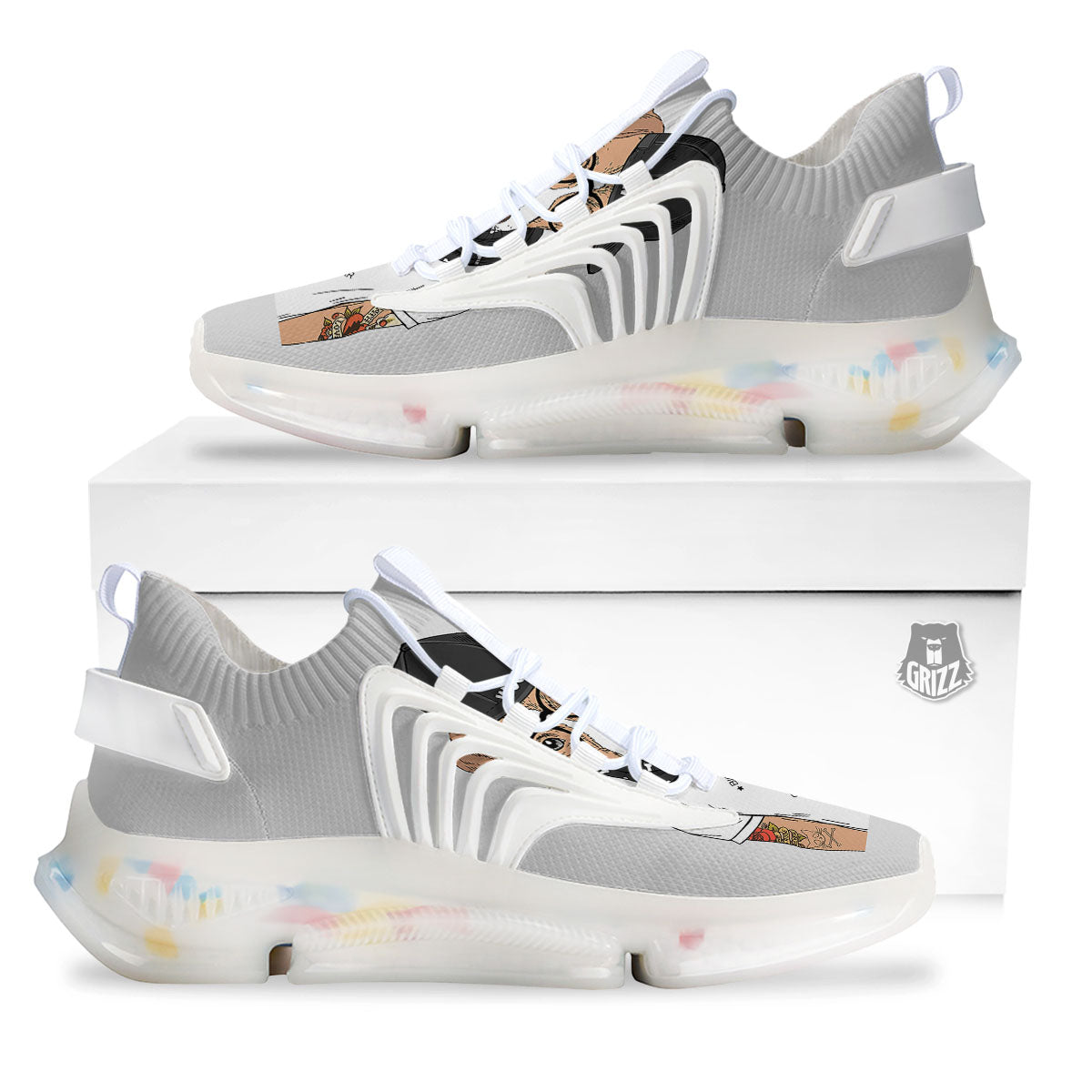 Jack Russell Terrier Hipster Print White Gym Shoes-grizzshop