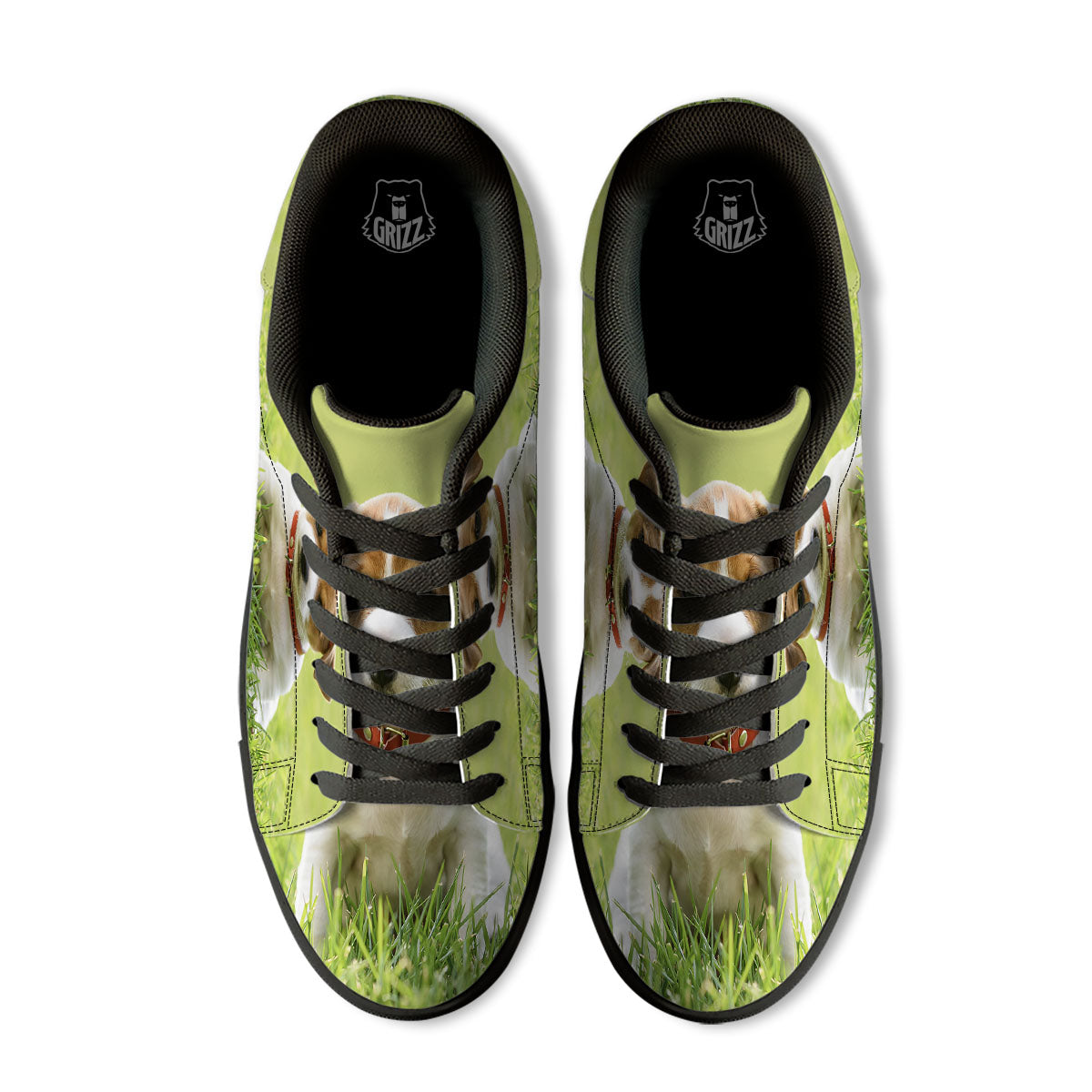 Jack Russell Terrier Little Print Black Low Top Sneakers-grizzshop