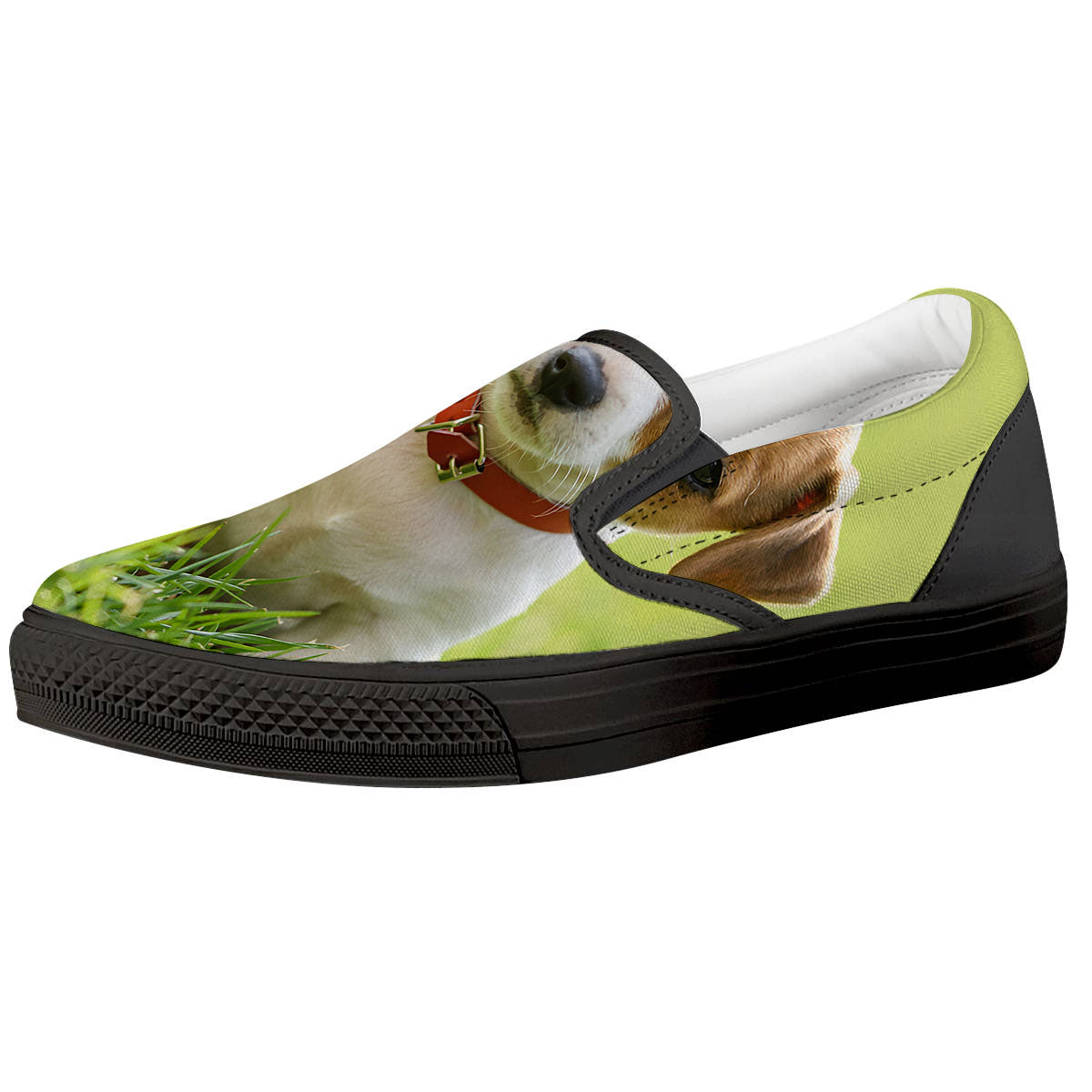 Jack Russell Terrier Little Print Black Slip On Shoes-grizzshop