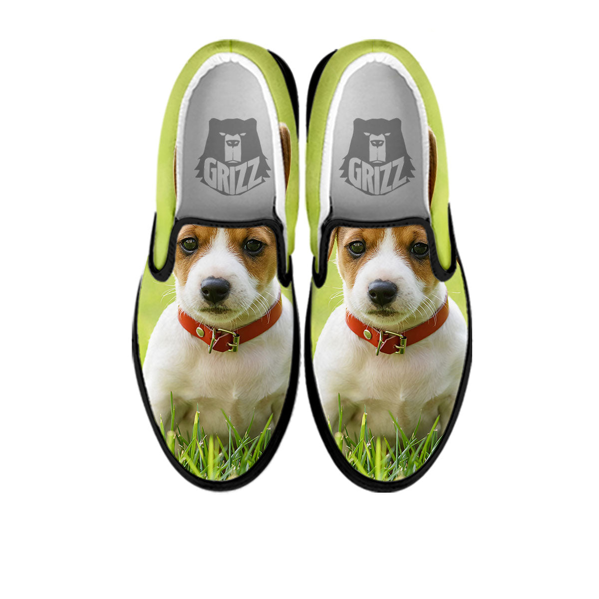 Jack Russell Terrier Little Print Black Slip On Shoes-grizzshop