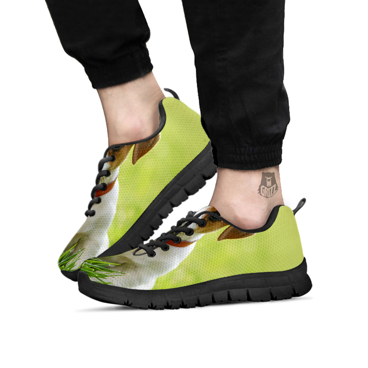 Jack Russell Terrier Little Print Black Sneaker-grizzshop