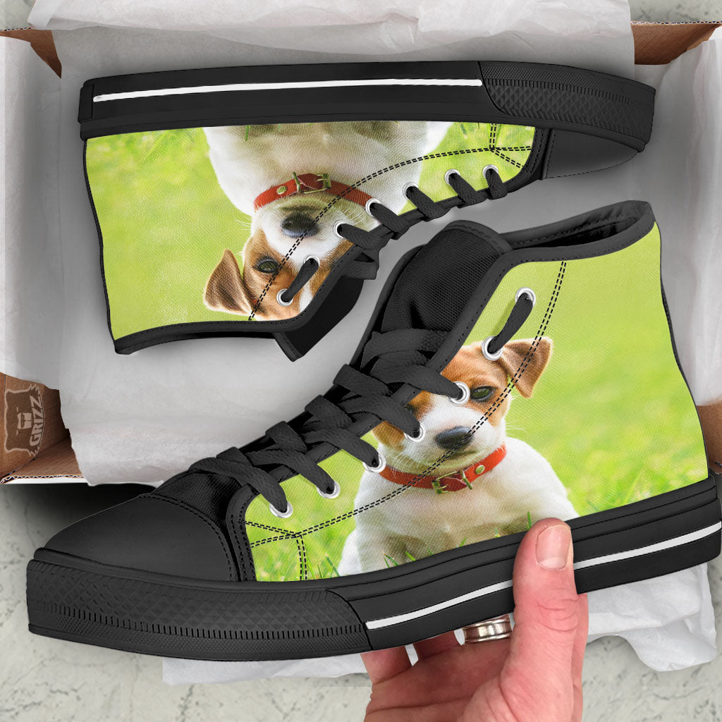 Jack Russell Terrier Little Print High Top Shoes-grizzshop