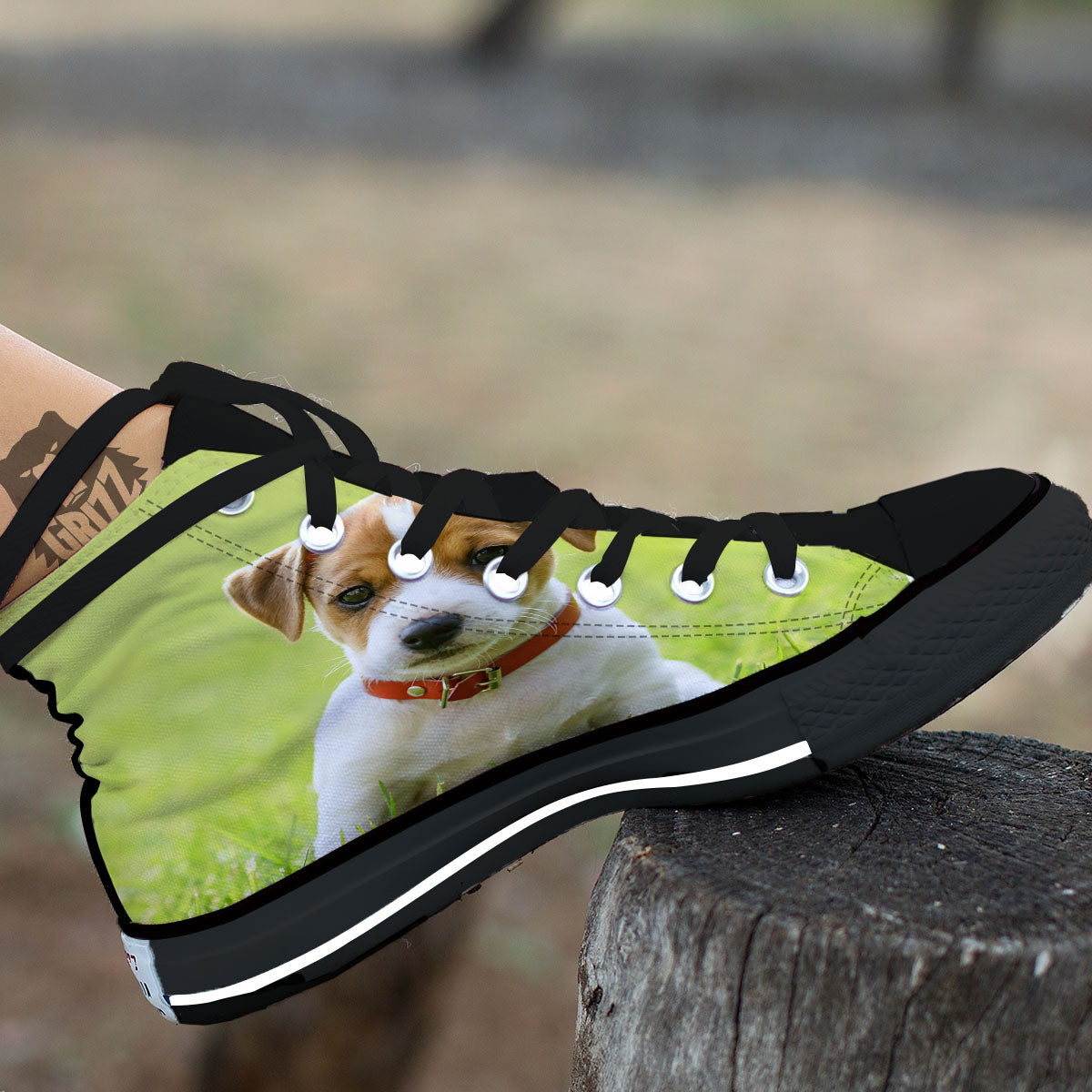 Jack Russell Terrier Little Print High Top Shoes-grizzshop