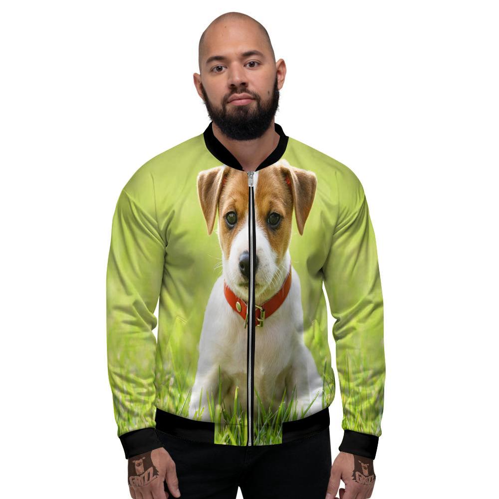 Jack Russell Terrier Little Print Men's Bomber Jacket-grizzshop