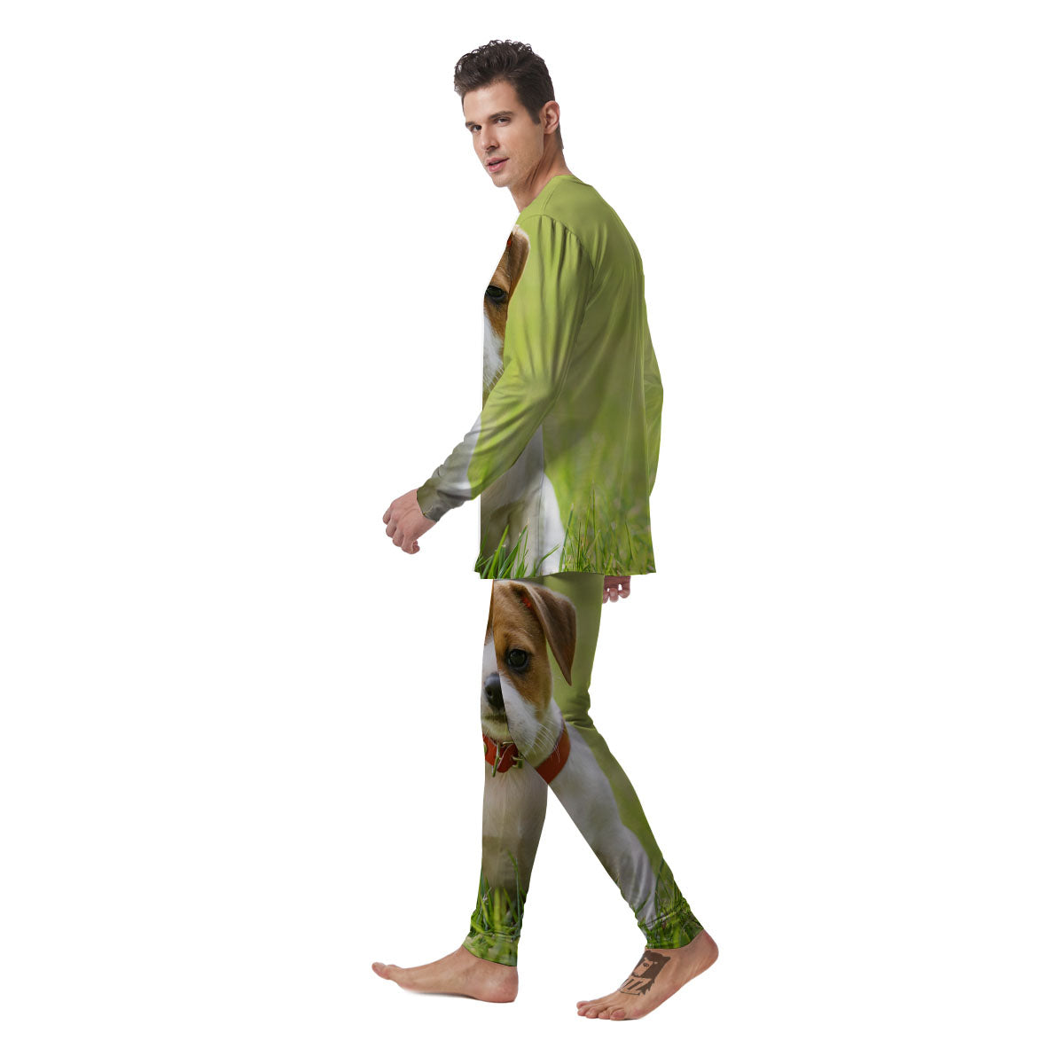 Jack Russell Terrier Little Print Men's Pajamas-grizzshop