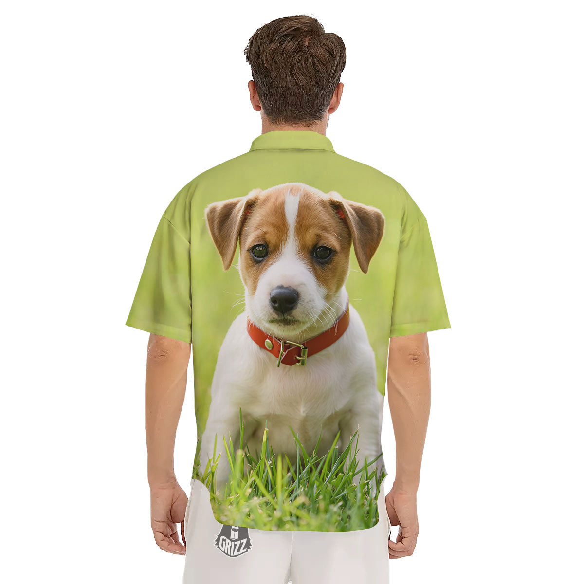 Jack Russell Terrier Little Print Men's Short Sleeve Shirts-grizzshop