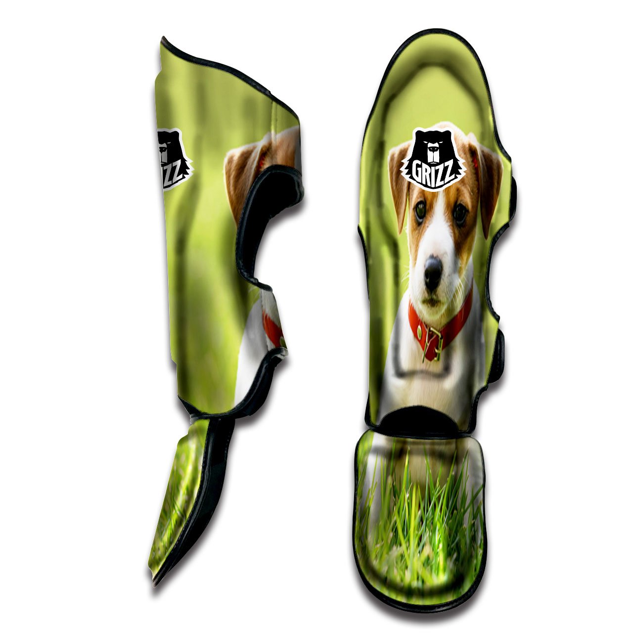 Jack Russell Terrier Little Print Muay Thai Shin Guards-grizzshop