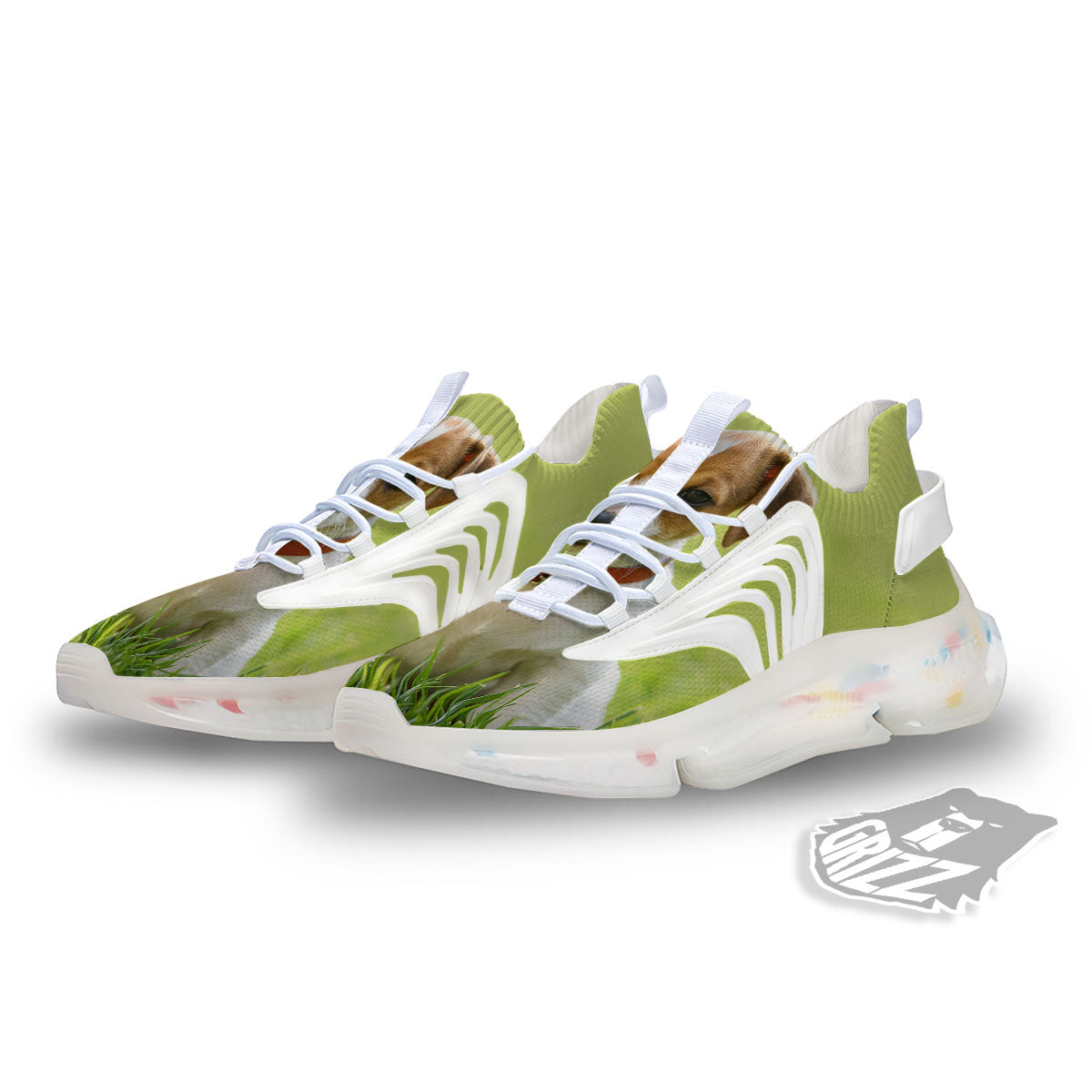 Jack Russell Terrier Little Print White Gym Shoes-grizzshop