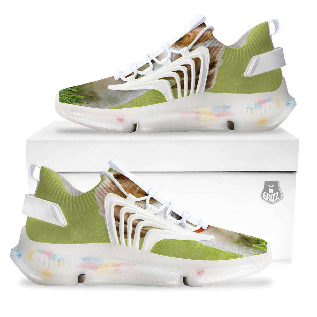 Jack Russell Terrier Little Print White Gym Shoes-grizzshop