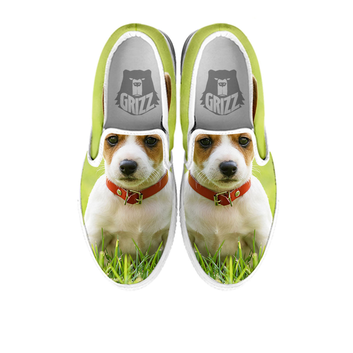 Jack Russell Terrier Little Print White Slip On Shoes-grizzshop
