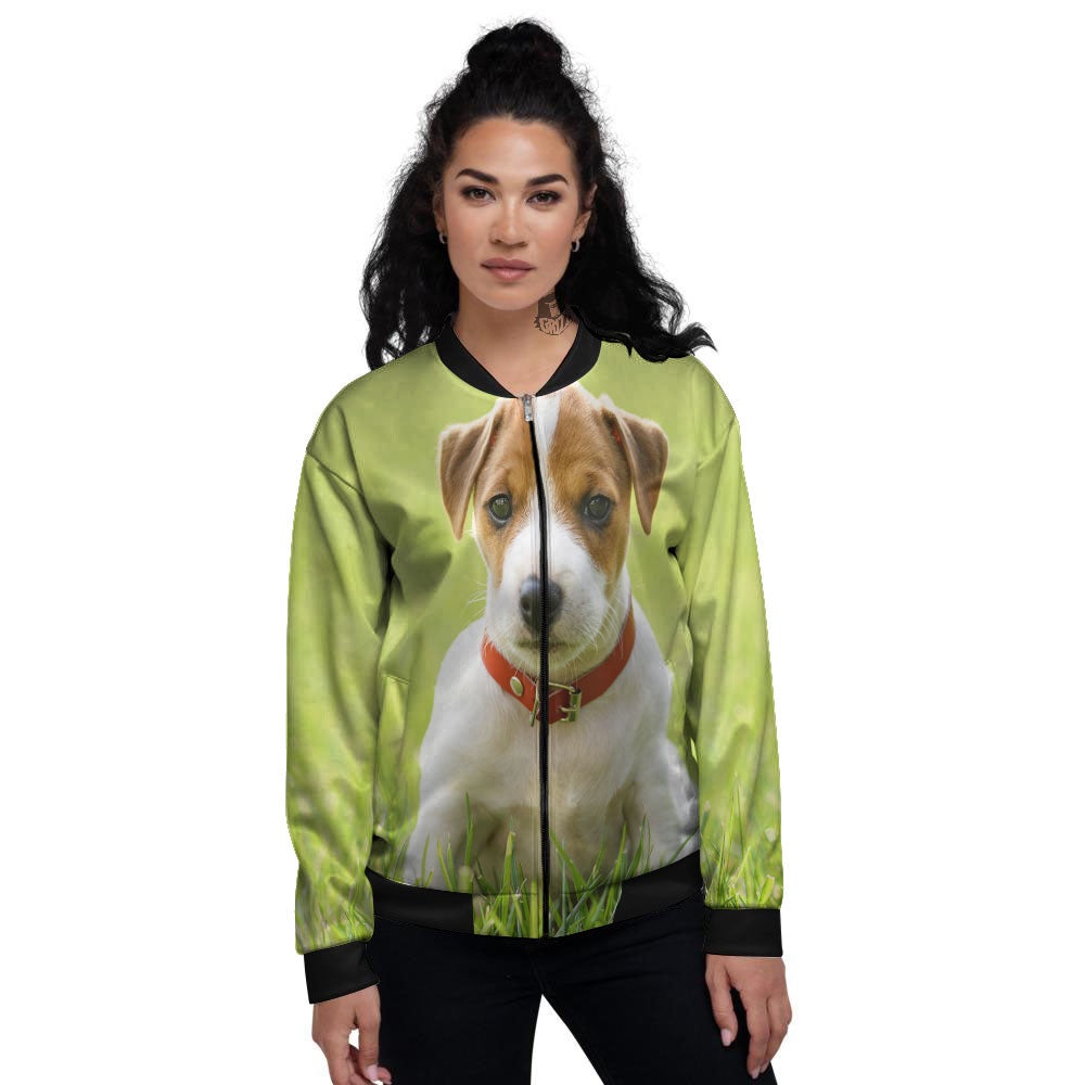Jack Russell Terrier Little Print Women's Bomber Jacket-grizzshop