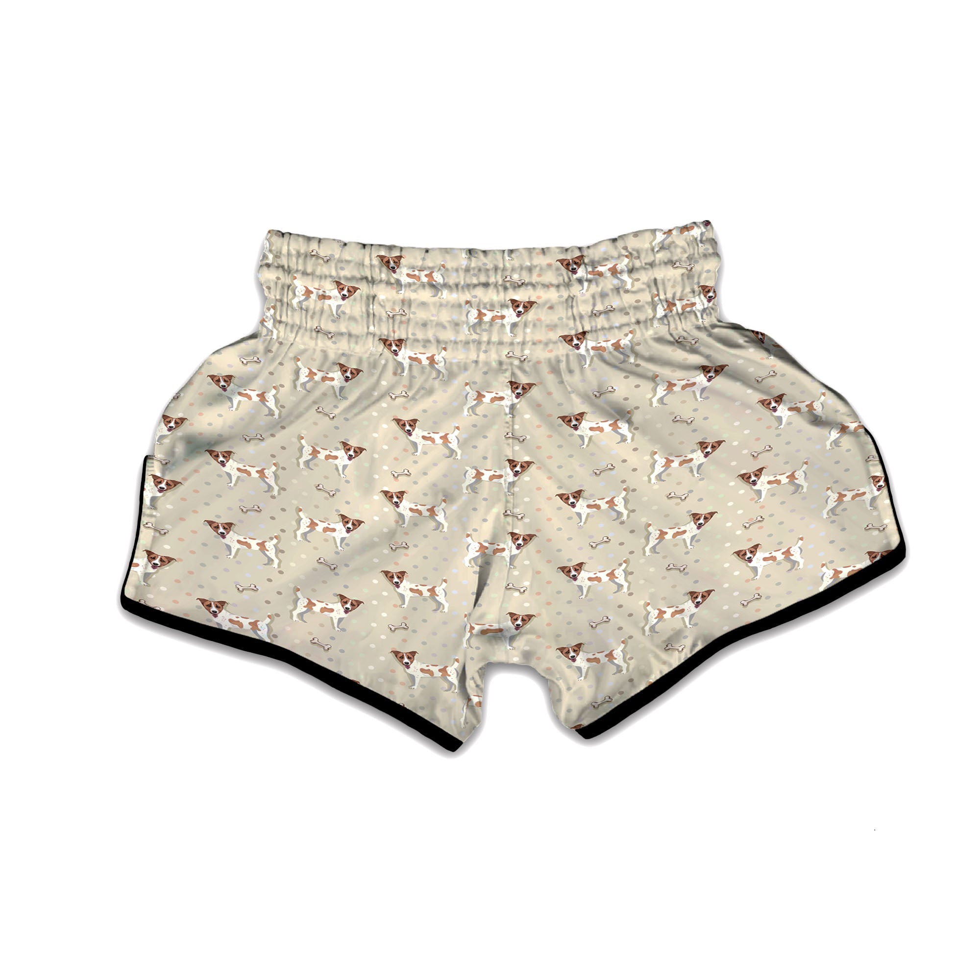 Jack Russell Terrier Polka Dot Print Pattern Muay Thai Boxing Shorts-grizzshop