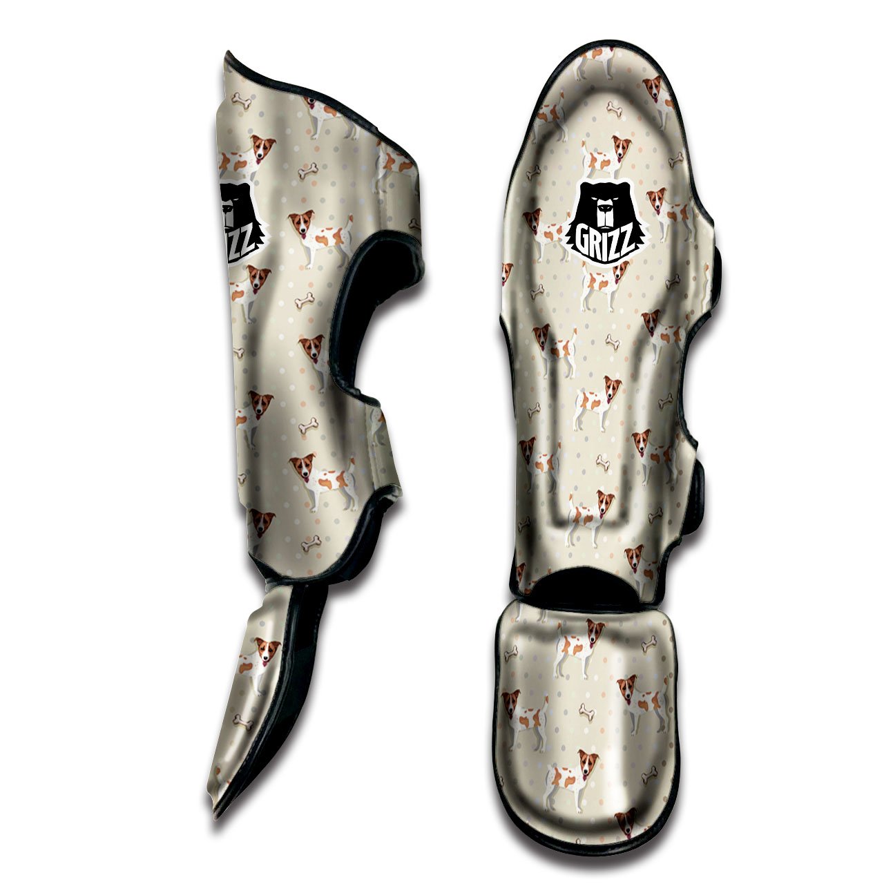Jack Russell Terrier Polka Dot Print Pattern Muay Thai Shin Guards-grizzshop