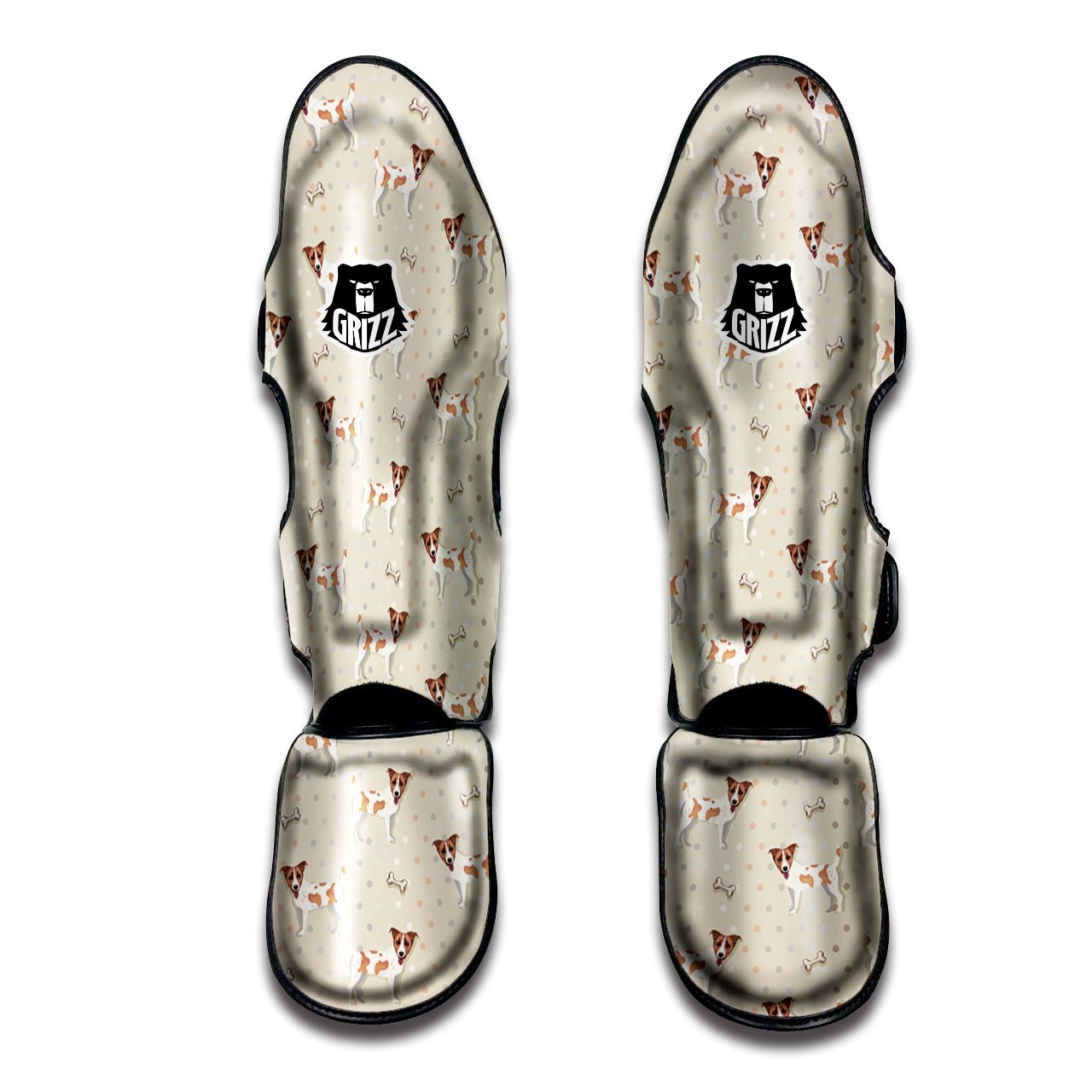 Jack Russell Terrier Polka Dot Print Pattern Muay Thai Shin Guards-grizzshop