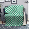 Jade Checkered Flag Print Blanket-grizzshop