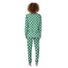 Jade Checkered Flag Print Women's Pajamas-grizzshop