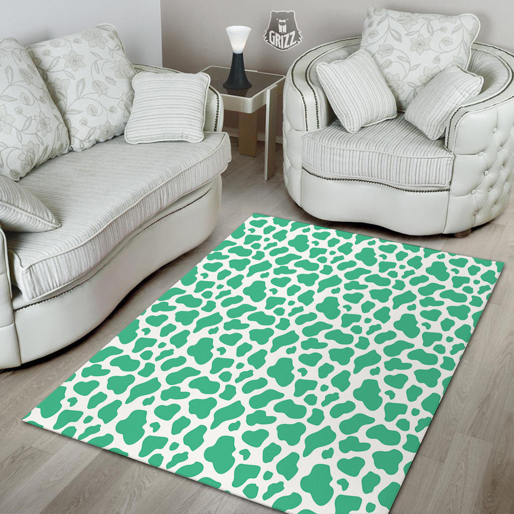 Jade Cow Print Pattern Floor Mat-grizzshop