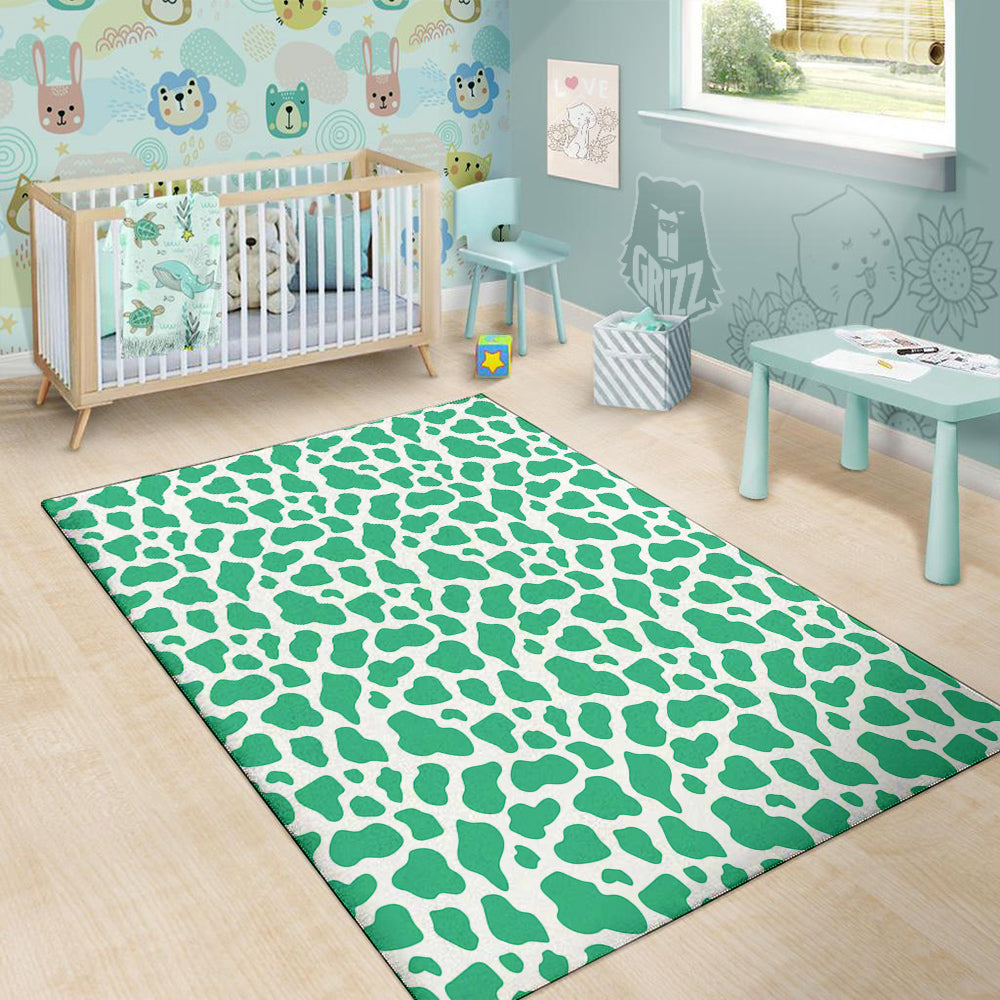 Jade Cow Print Pattern Floor Mat-grizzshop