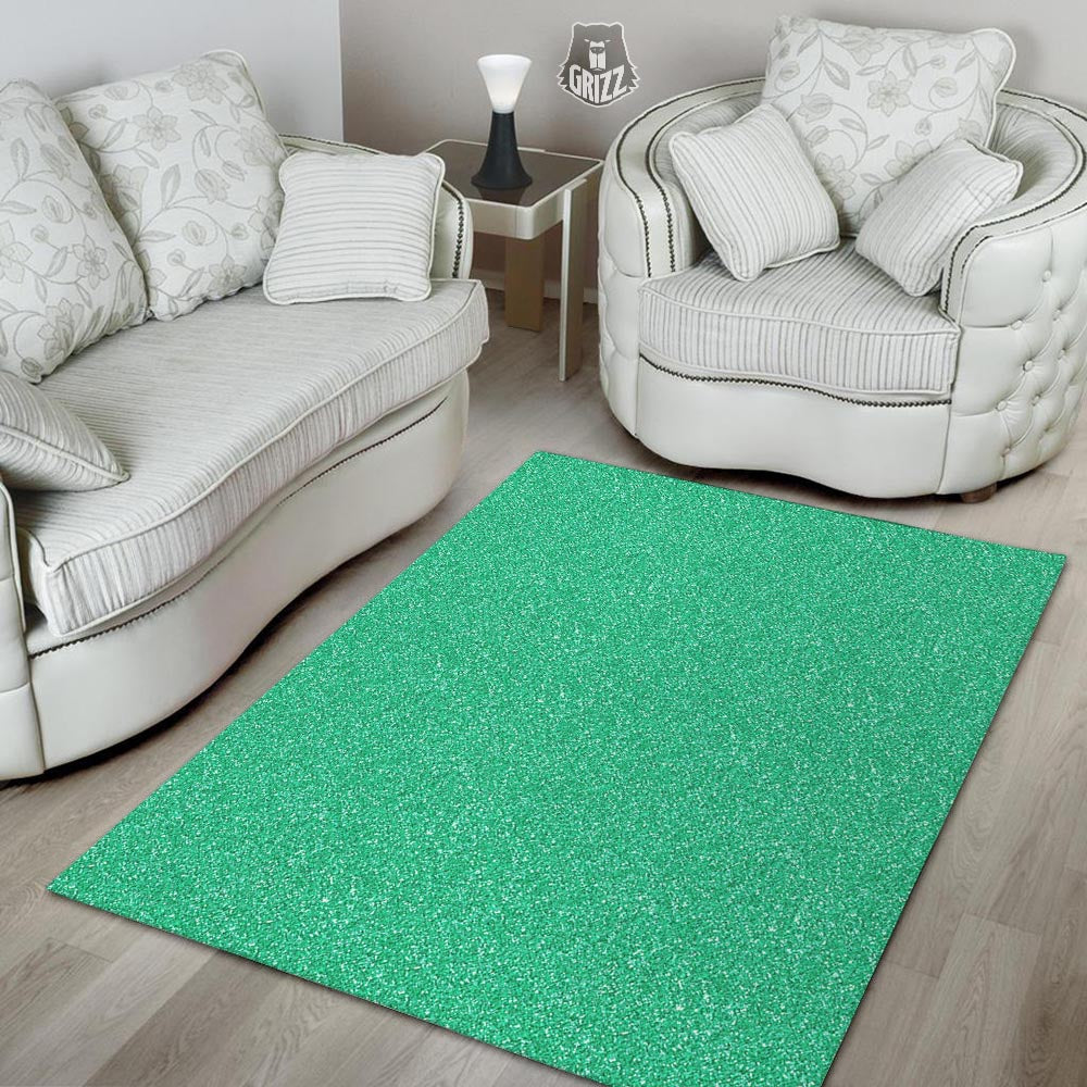 Jade Glitter Texture Print Floor Mat-grizzshop