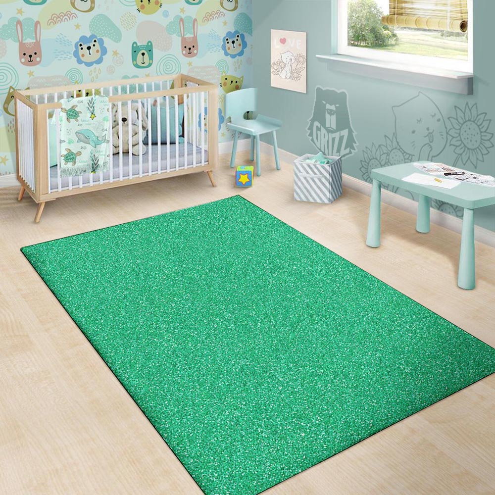 Jade Glitter Texture Print Floor Mat-grizzshop