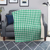 Jade Houndstooth Print Blanket-grizzshop