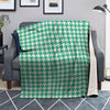 Jade Houndstooth Print Blanket-grizzshop