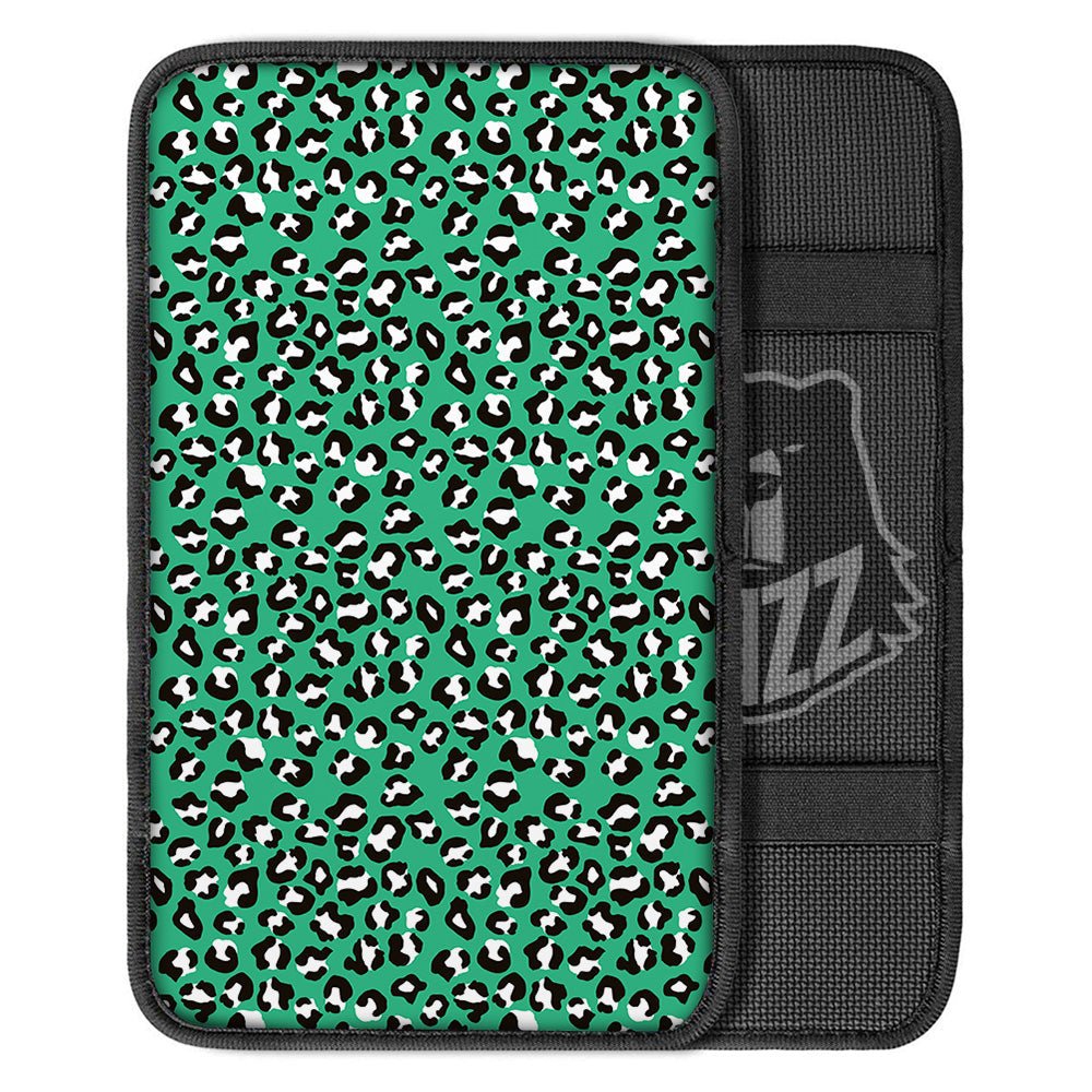 Jade Leopard Print Pattern Car Center Console Cover-grizzshop