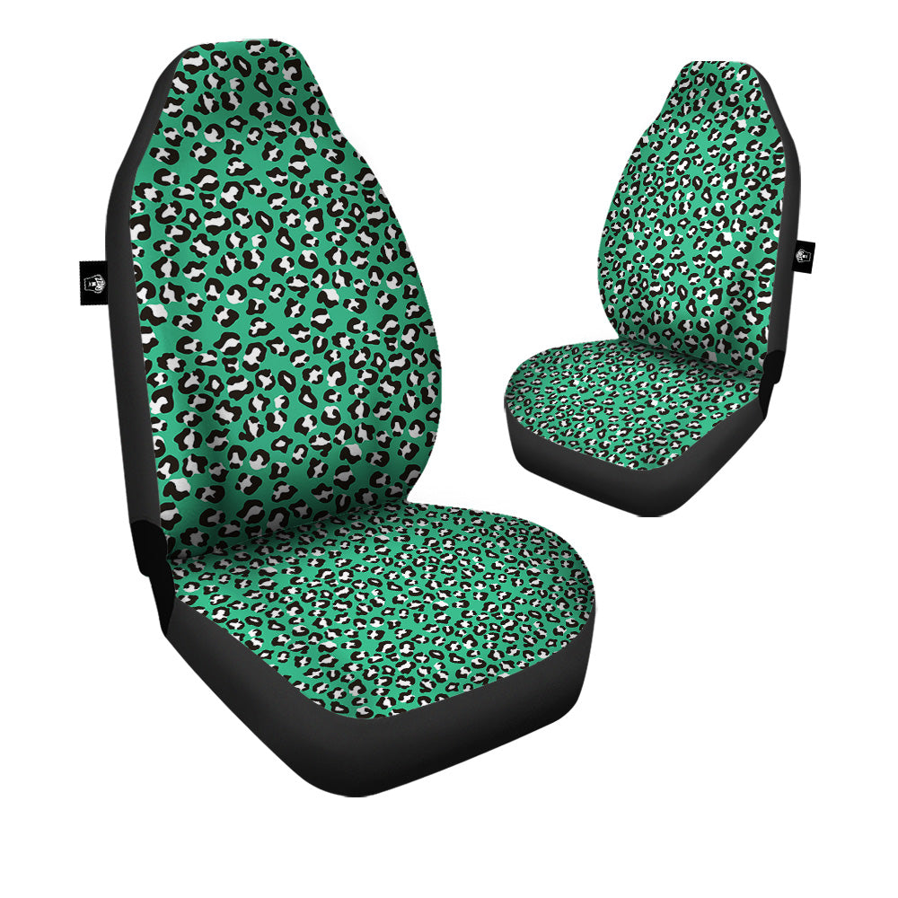 Jade Leopard Print Pattern Car Seat Covers-grizzshop