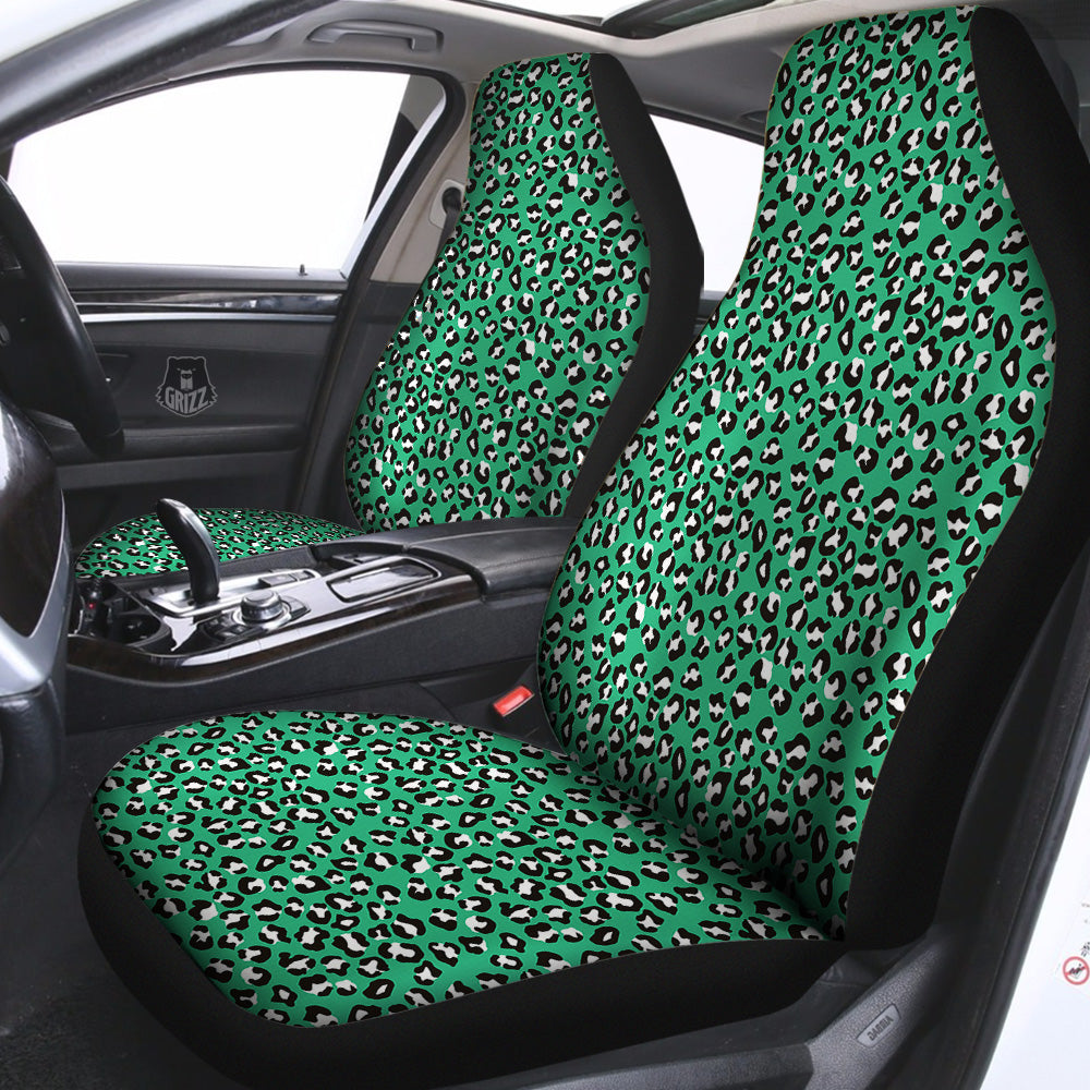 Jade Leopard Print Pattern Car Seat Covers-grizzshop