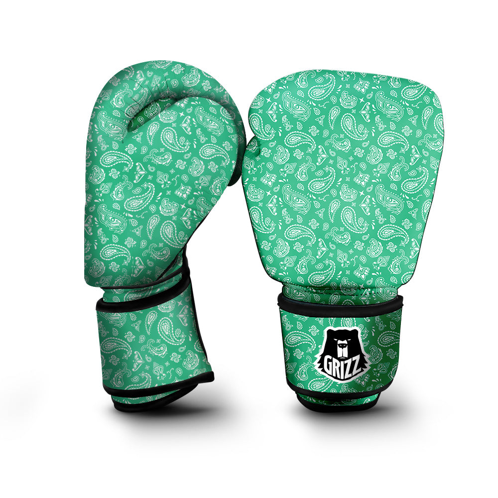 Jade Paisley Bandana Print Boxing Gloves-grizzshop