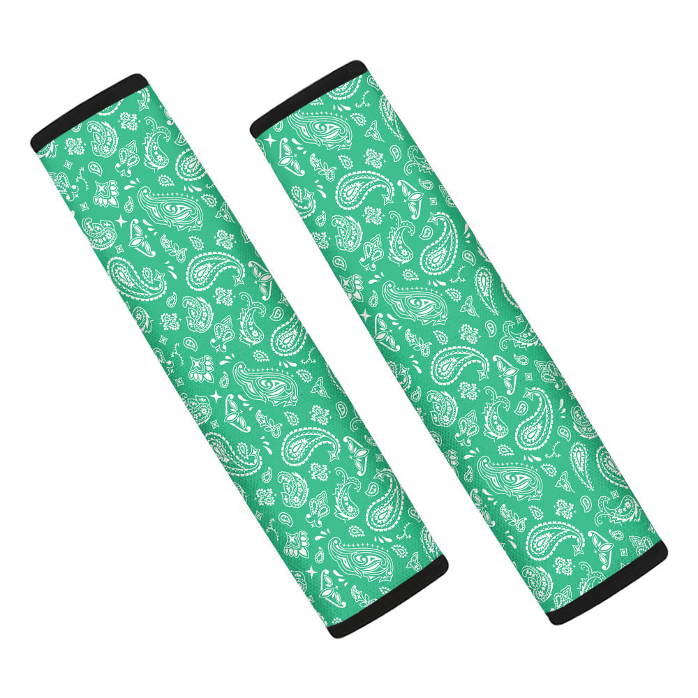 Jade Paisley Bandana Print Car Seat Belt Cover-grizzshop