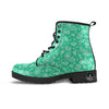 Jade Paisley Bandana Print Leather Boots-grizzshop