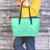 Jade Paisley Bandana Print Leather Tote Bag-grizzshop