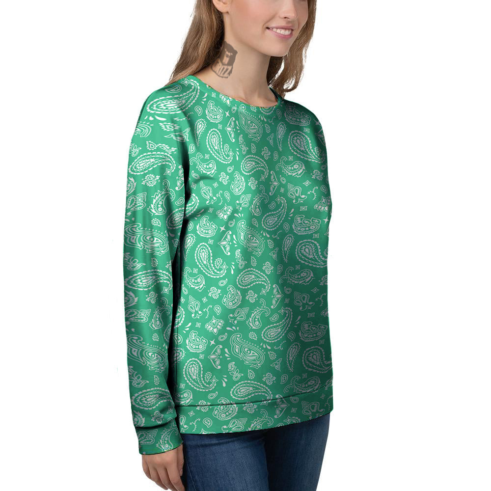 Jade Paisley Bandana Print Women's Sweatshirt-grizzshop