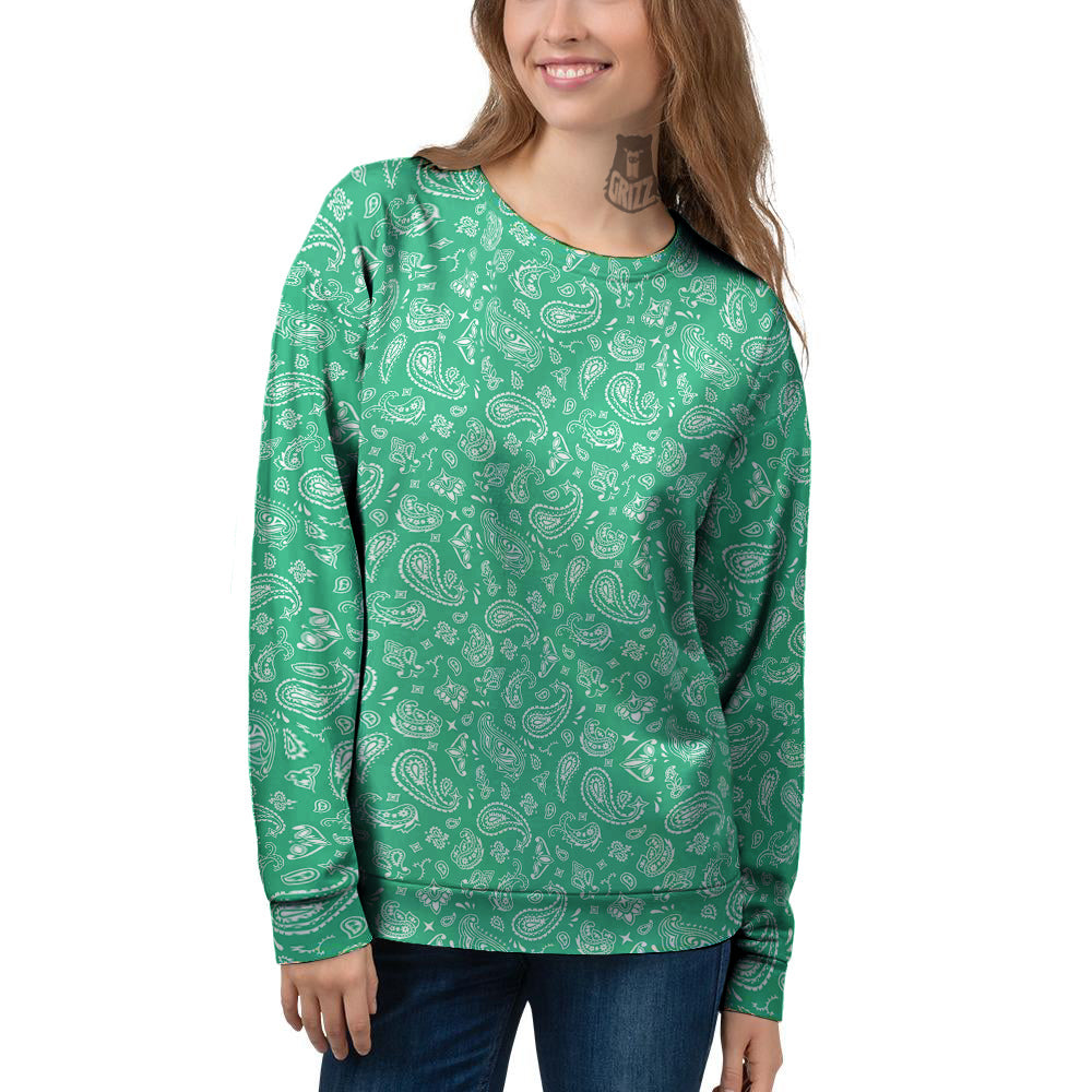 Jade Paisley Bandana Print Women's Sweatshirt-grizzshop