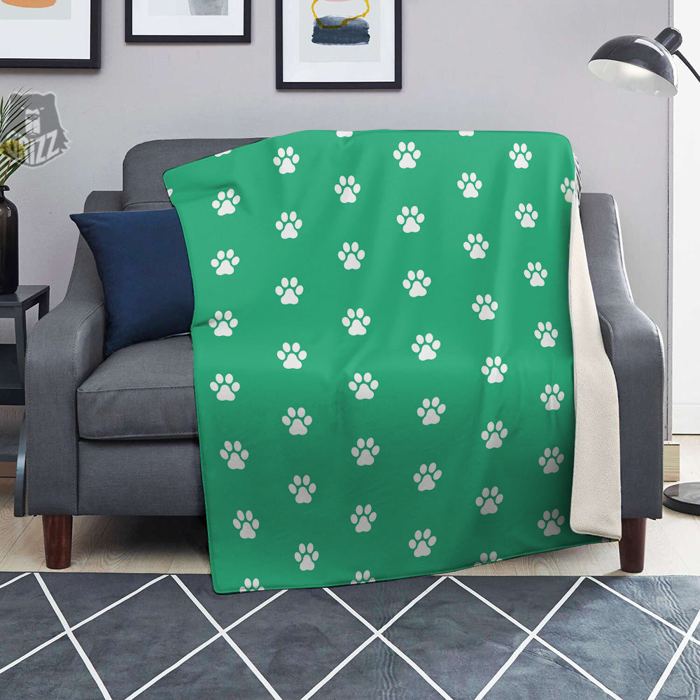 Jade Paw Print Blanket-grizzshop