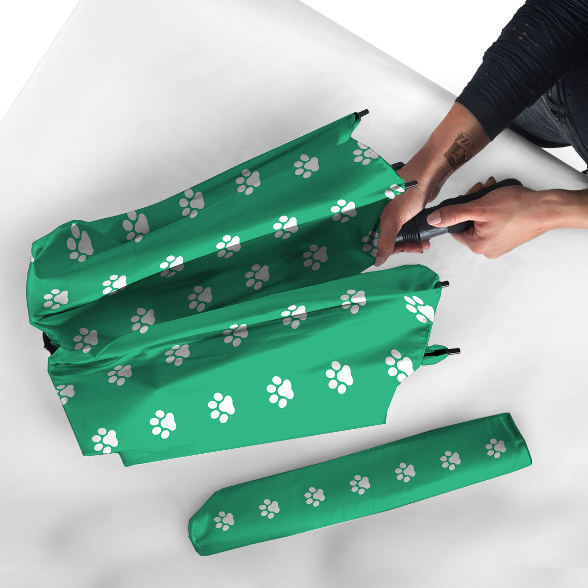 Jade Paw Print Umbrella-grizzshop