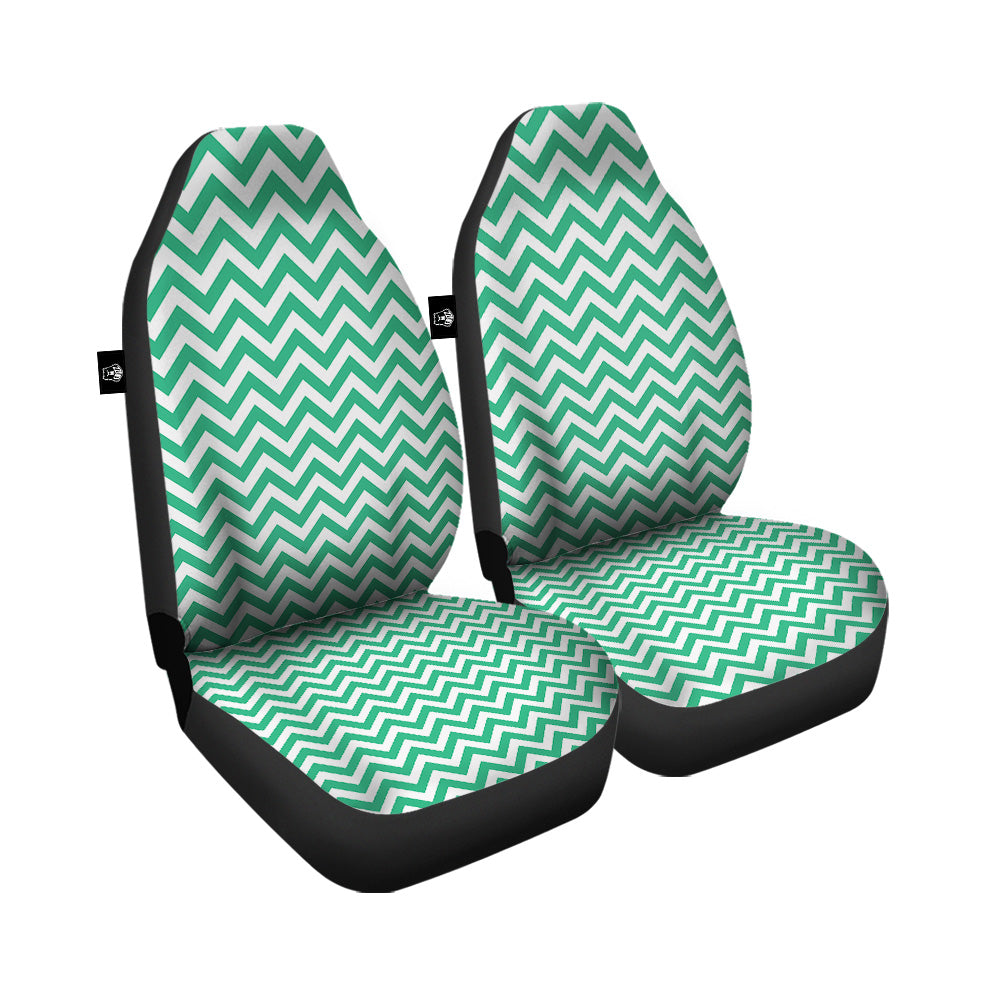 Jade Zigzag Print Pattern Car Seat Covers-grizzshop
