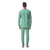 Jade Zigzag Print Pattern Men's Pajamas-grizzshop