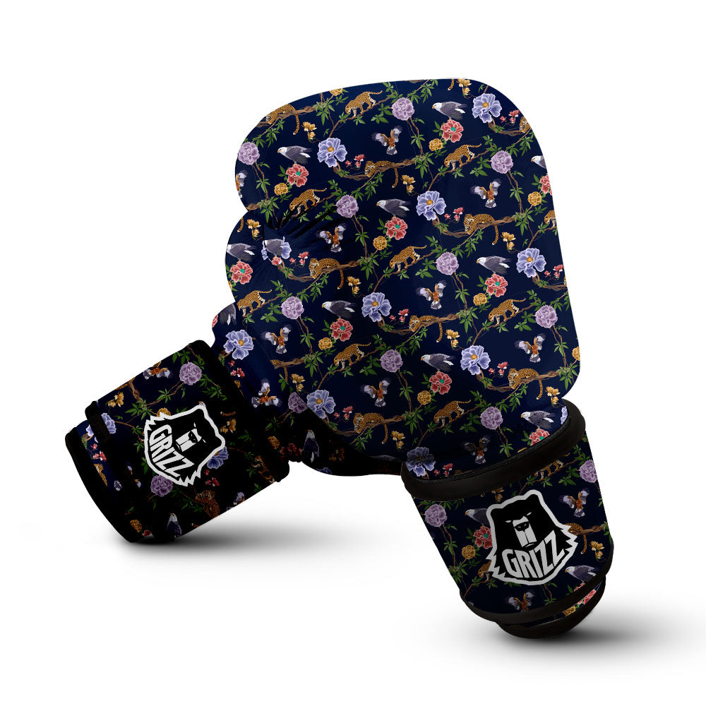 Jaguar And Eagle Print Pattern Boxing Gloves-grizzshop