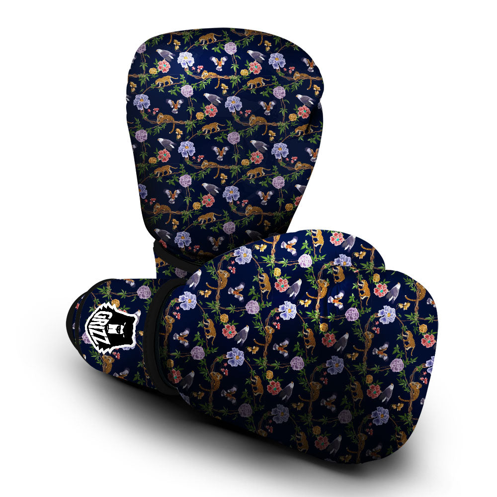 Jaguar And Eagle Print Pattern Boxing Gloves-grizzshop