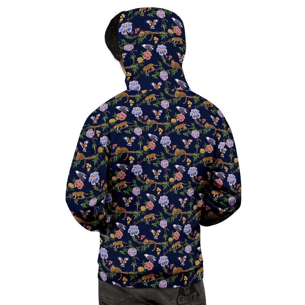Jaguar And Eagle Print Pattern Men's Hoodie-grizzshop