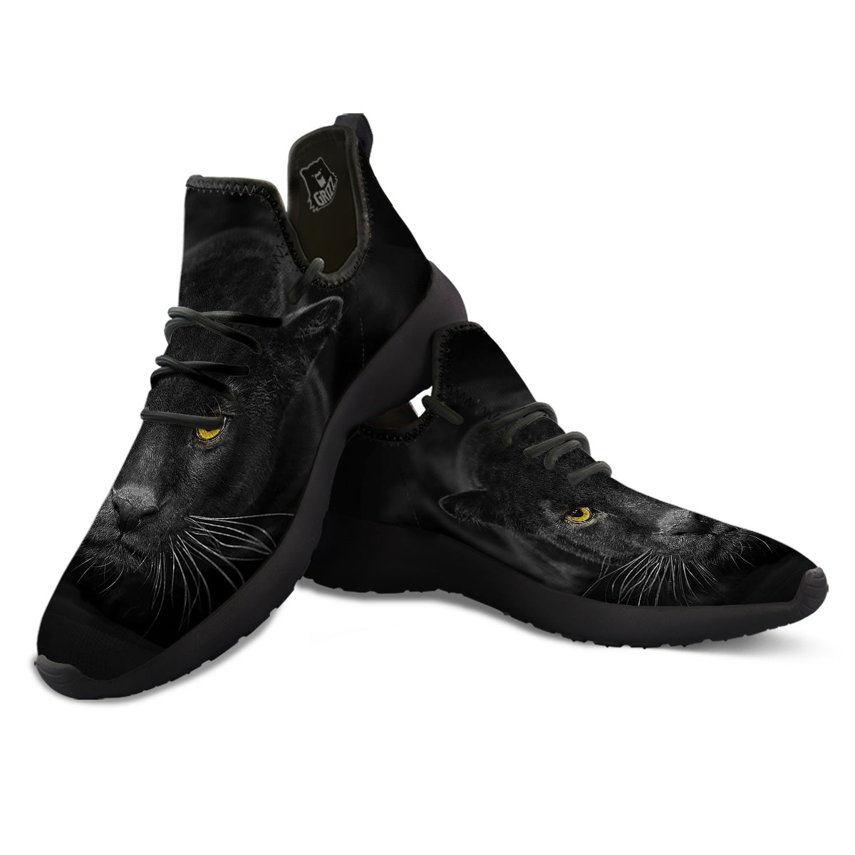 Jaguar Black Print Black Athletic Shoes-grizzshop