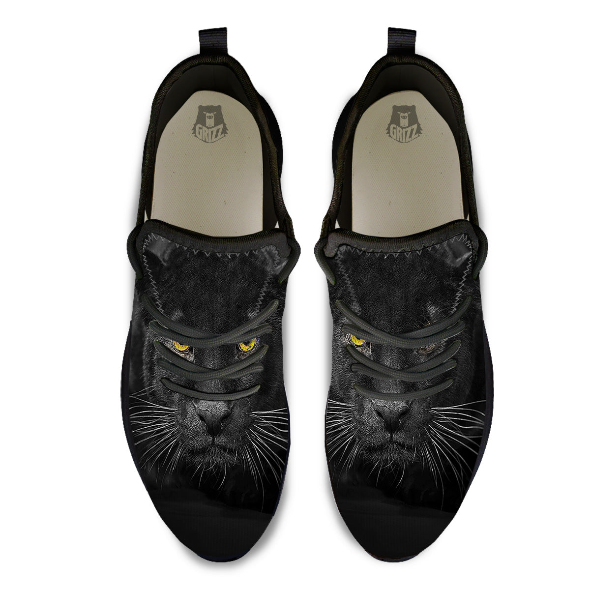 Jaguar Black Print Black Athletic Shoes-grizzshop