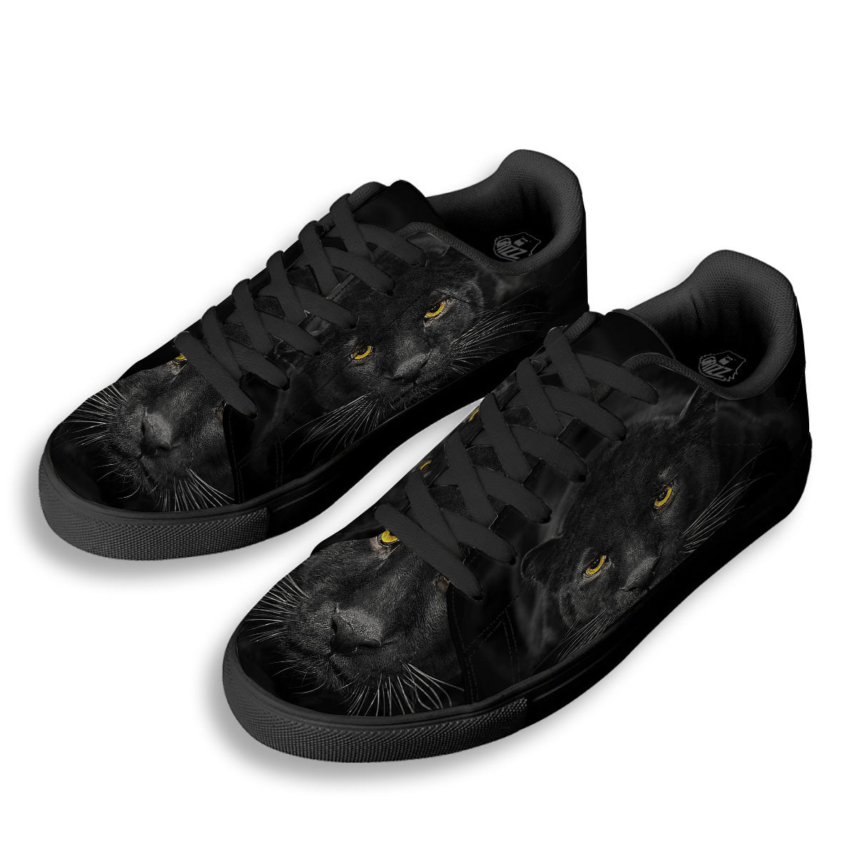 Jaguar Black Print Black Low Top Sneakers-grizzshop