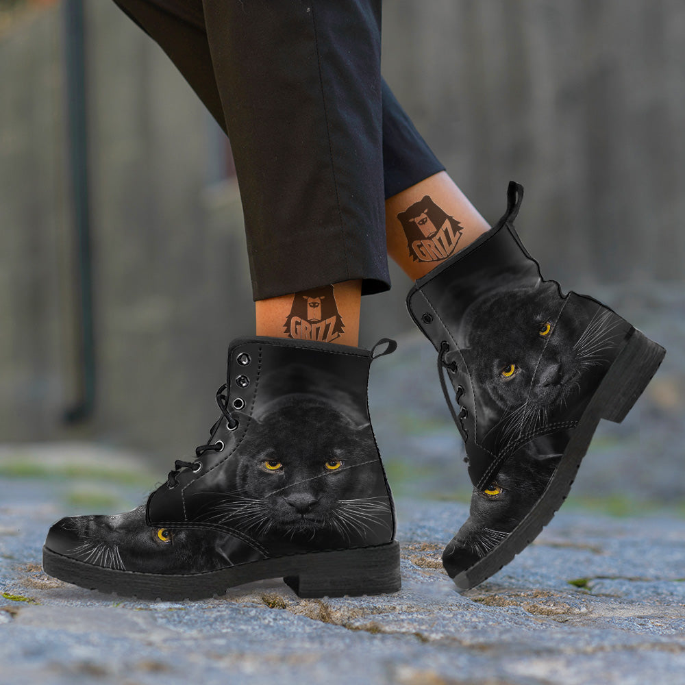 Jaguar Black Print Leather Boots-grizzshop