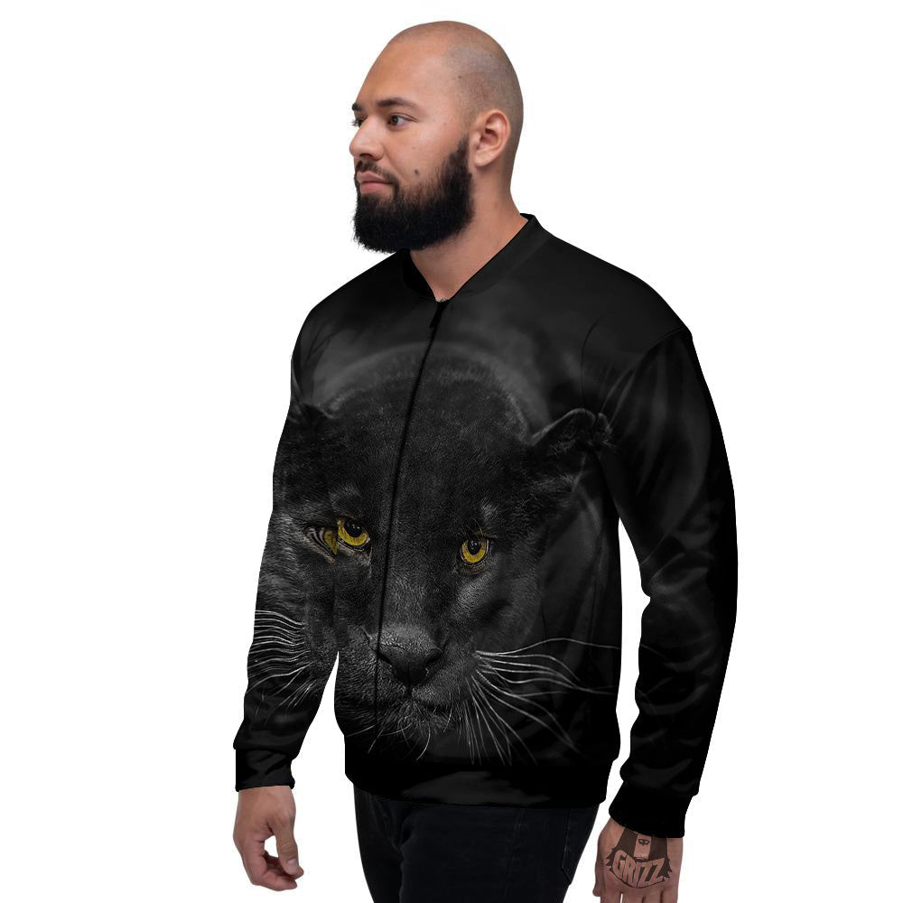 Jaguar Black Print Men's Bomber Jacket-grizzshop