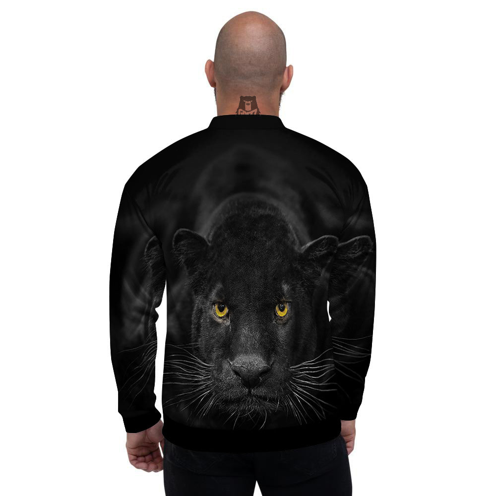 Jaguar Black Print Men's Bomber Jacket-grizzshop