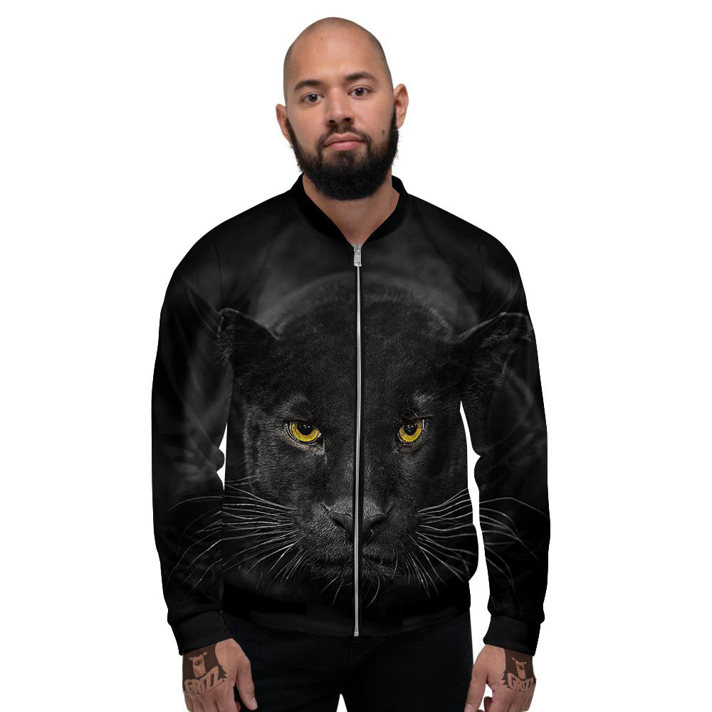 Jaguar Black Print Men's Bomber Jacket-grizzshop